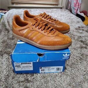 Adidas Tan Athletic Shoes with Classic Design